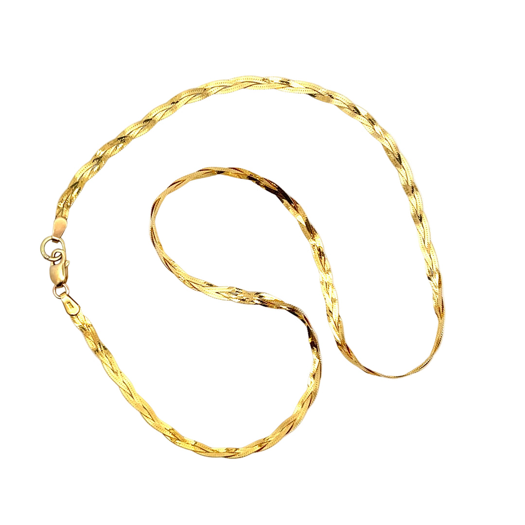 Vintage Gold Braided Serpentine Chain no.61