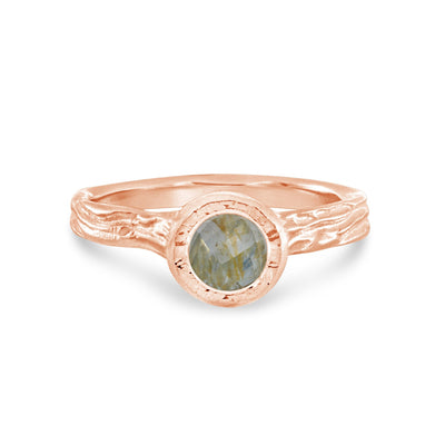Roots ring bands look like branches or a branches ring with a rustic diamond in certified recycled gold by WEND Jewelry #gemstone-size_5mm