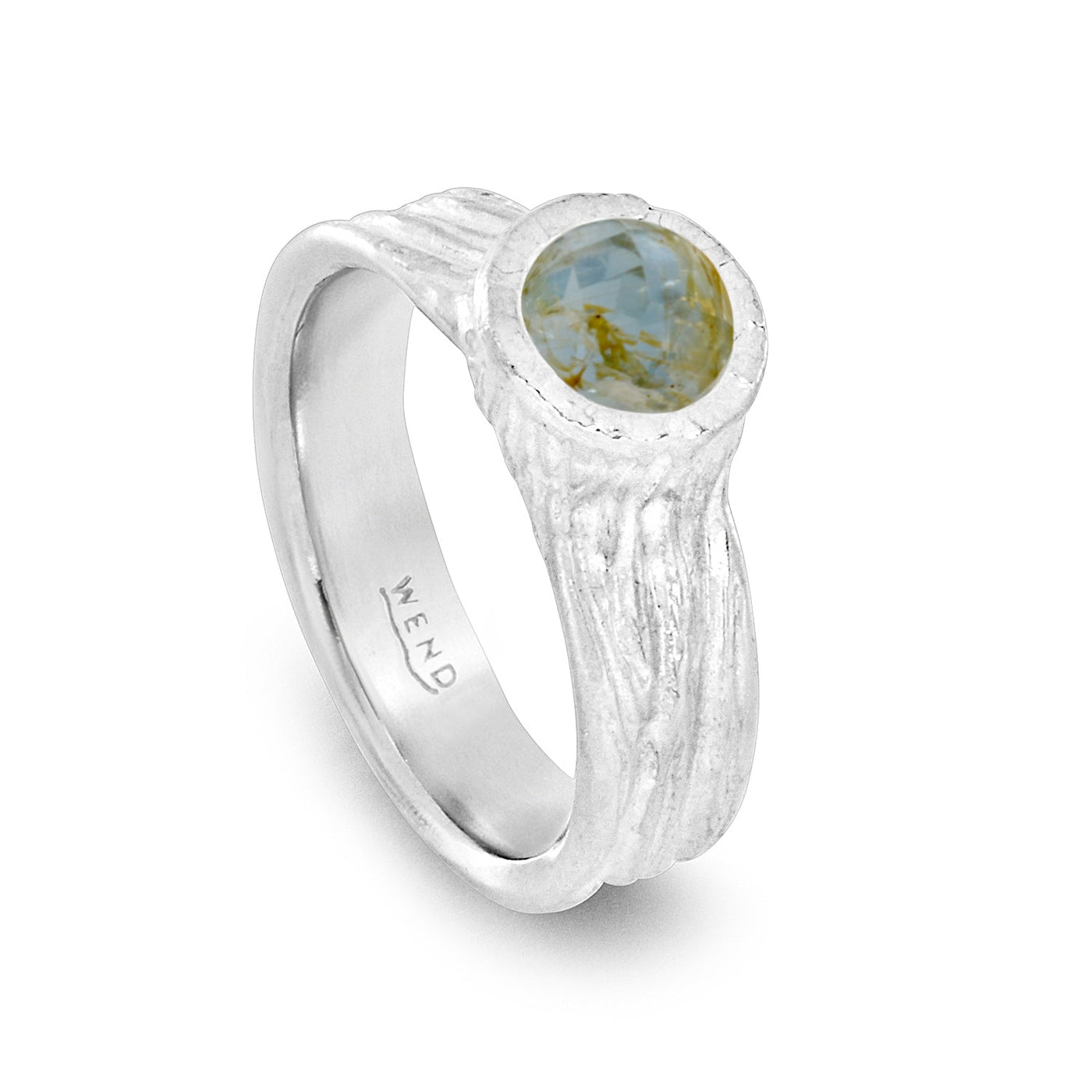 Roots ring bands look like branches or a branches ring with a lab created diamond in certified recycled gold by WEND Jewelry #gemstone-size_6mm
