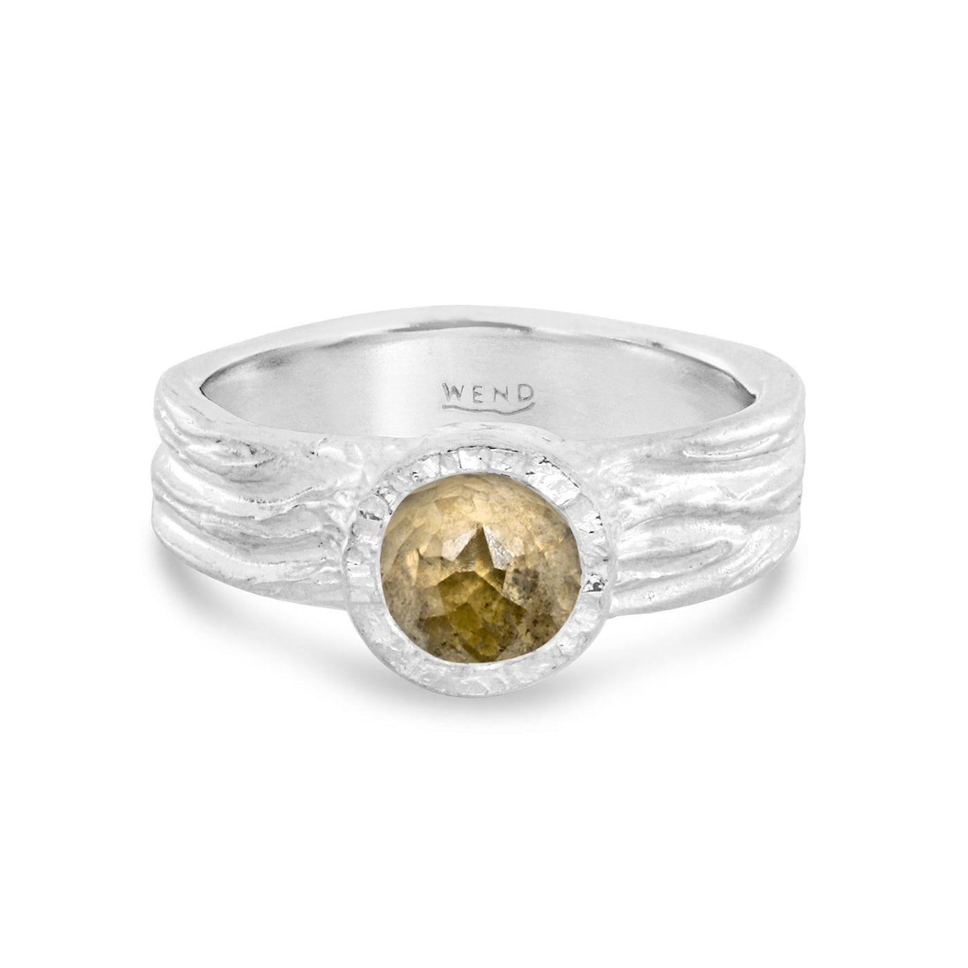 Roots ring bands look like branches or a branches ring with a recycled vintage diamond known as a heritage diamond in certified recycled gold by WEND Jewelry #gemstone-size_6mm