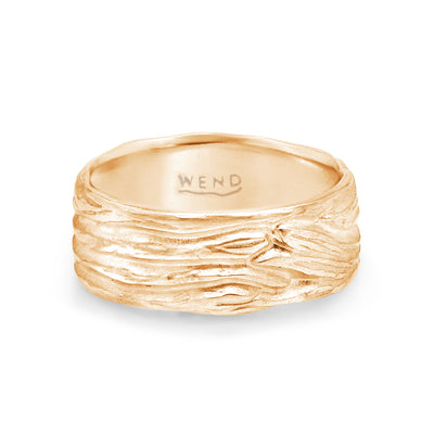 Roots ring bands look like branches or a branches ring made in certified recycled gold by WEND Jewelry